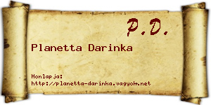 Planetta Darinka névjegykártya